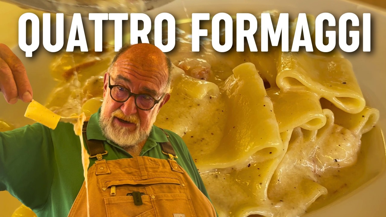 Paccheri ai 4 formaggi con burro e cipolla