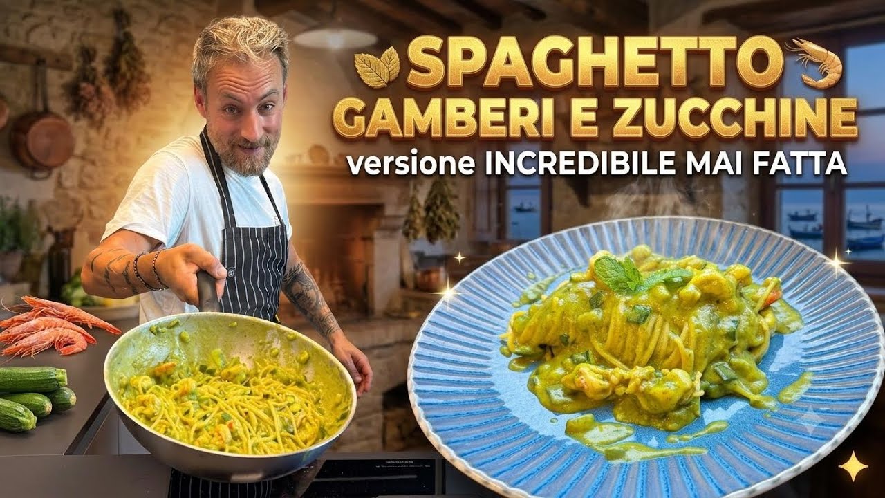 Pasta gamberi e zucchine,la pasta estiva che ti farà impazzire!!