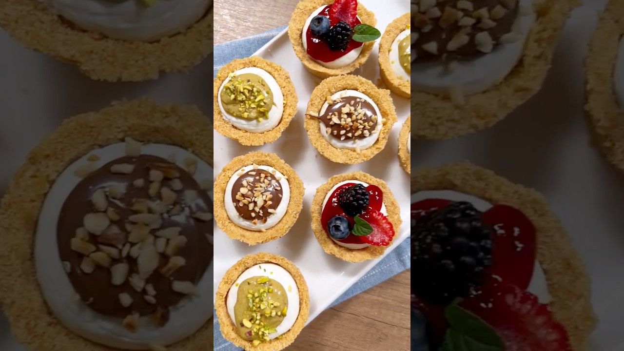 MINI CHEESECAKE SENZA FORNO...quale gusto scegli?🤍 #Shorts