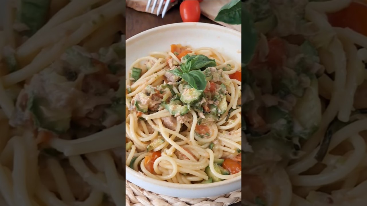 SPAGHETTI CON ZUCCHINE E TONNO #spaghetti #zucchine #tonno#lacucinadirita