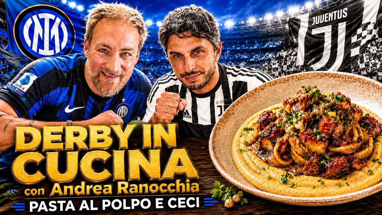 Derby in cucina con Andrea Ranocchia,pasta al sugo di polpo e ceci