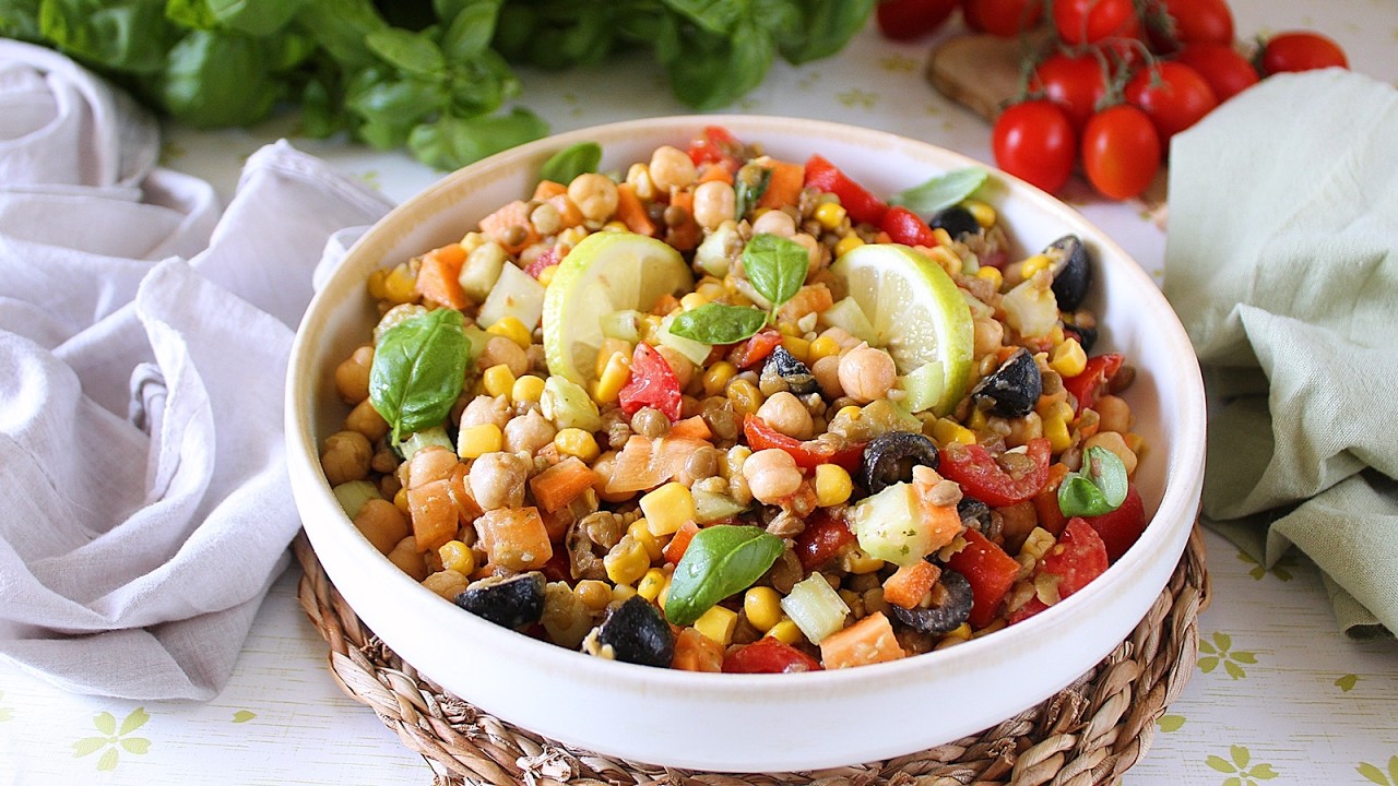 Un piatto unico senza cucinare nulla: INSALATA DI LEGUMI E MAIS - La cucina di Rita