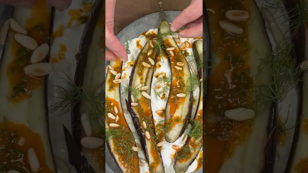 MELANZANA ARROSTO con BURRATA e OLIO al PEPERONCINO 🍆🔥 #Shorts