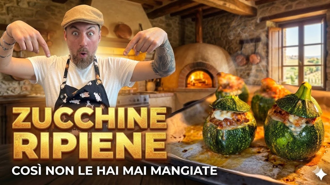 ZUCCHINE RIPIENE COSÌ NON LE HAI MAI MANGIATE😱Morbide, cremose e filanti!