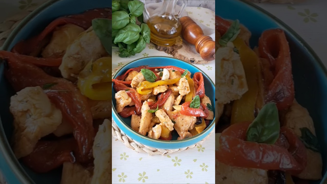 INSALATA DI POLLO E PEPERONI #insalatadipollo #peperoni #lacucinadirita