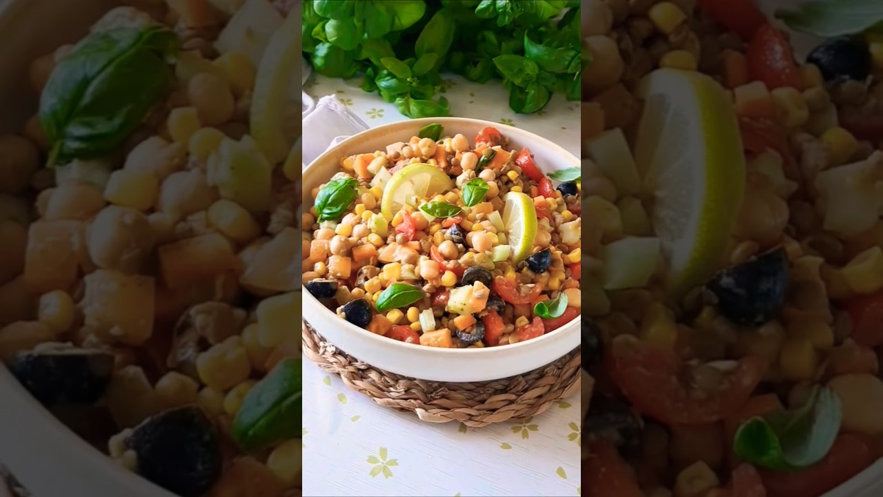 INSALATA DI LEGUMI E MAIS #insalate #ricetteestive #legumi