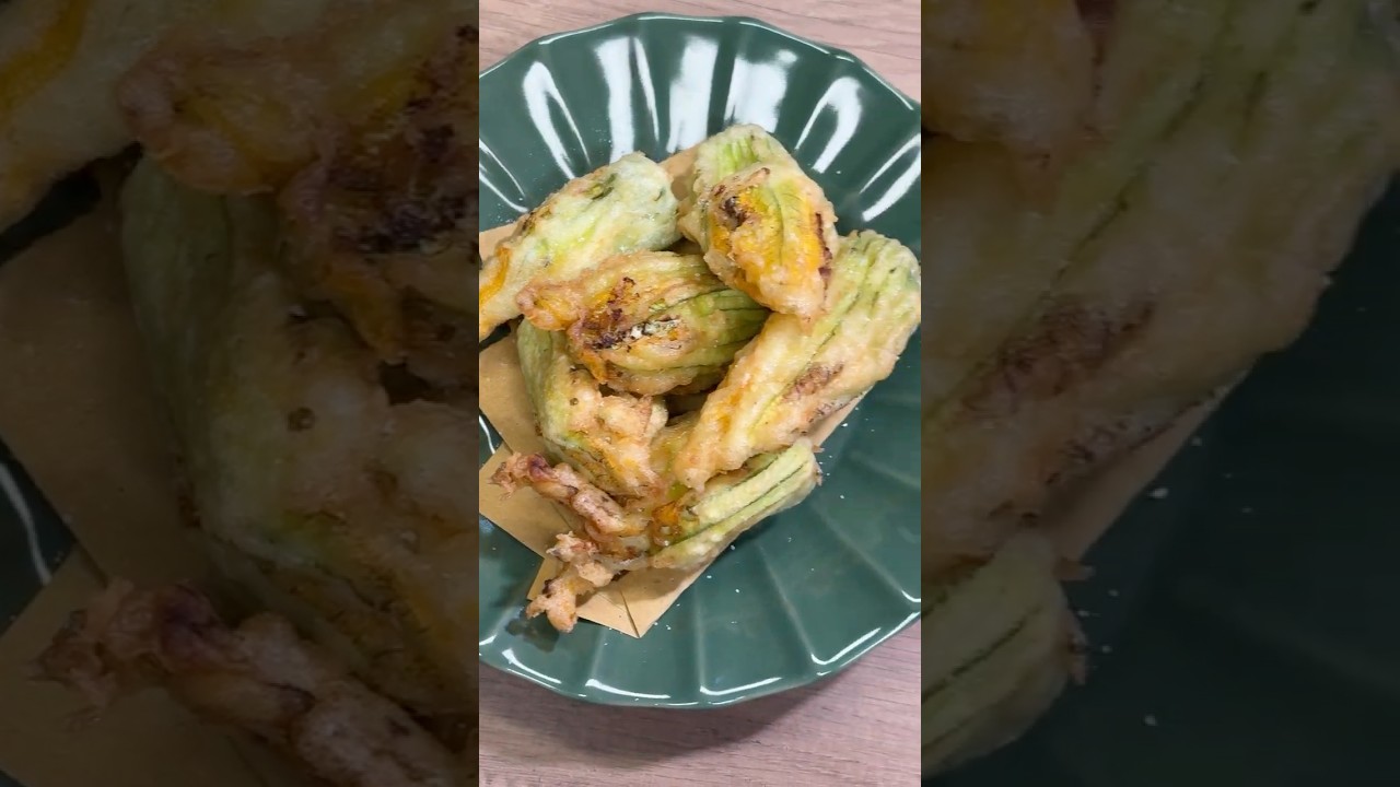 FIORI di ZUCCA RIPIENI VEGETARIANI con ricotta e zucchine🌼✨ #Shorts