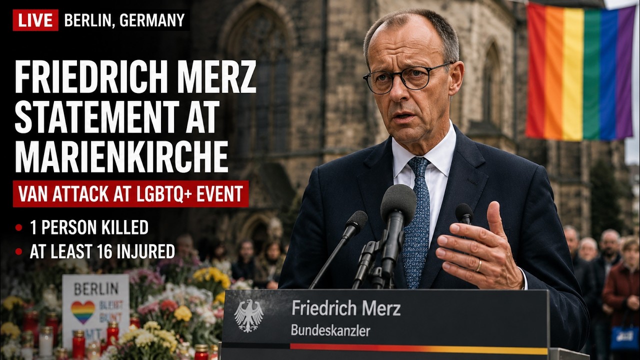 WORLD NEWS LIVE: German Chancellor Friedrich Merz Addresses Nation After Deadly Berlin Attack