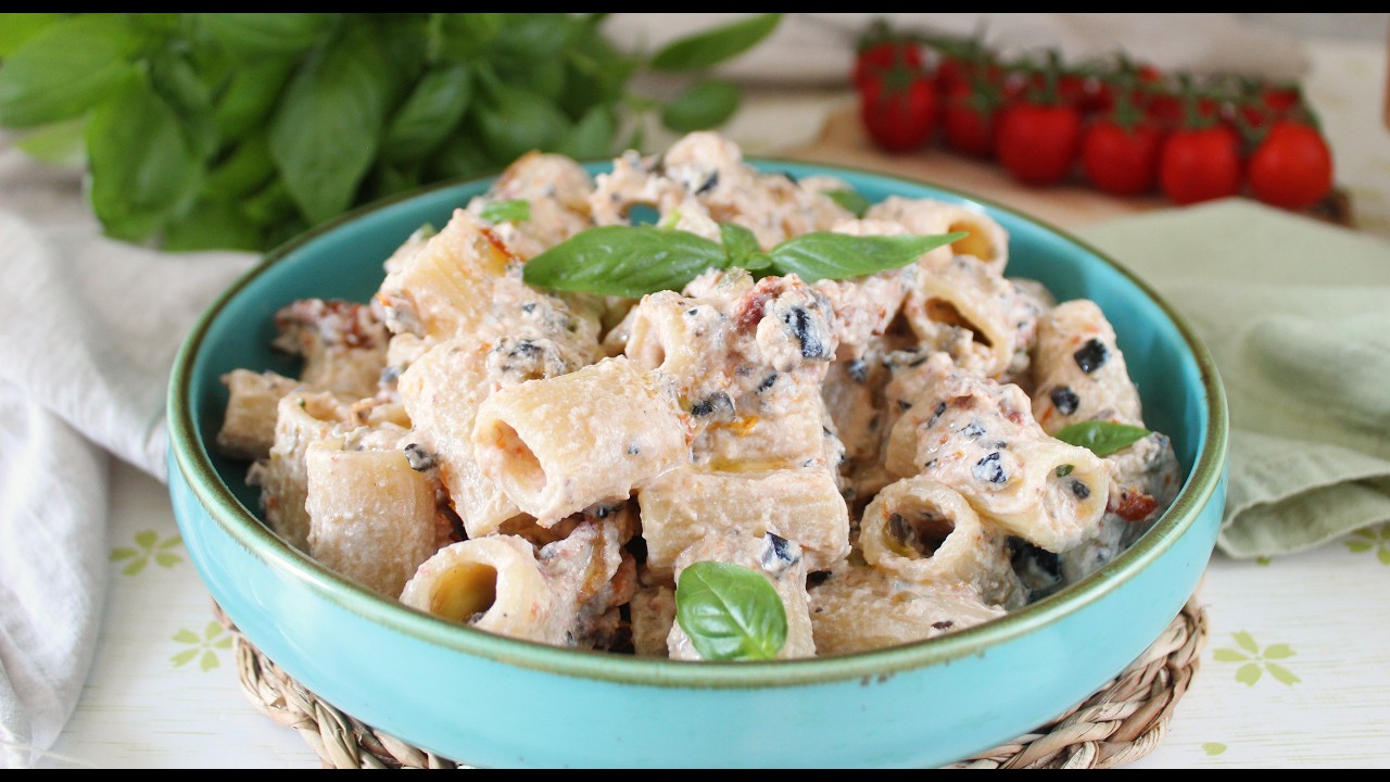 PASTA FREDDA pronta in pochi minuti CON RICOTTA E POMODORI SECCHI- La cucina di Rita