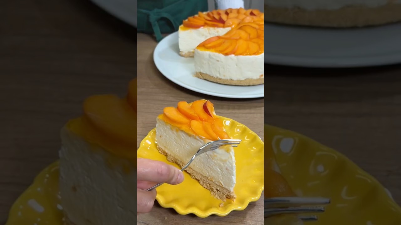 CHEESECAKE alle ALBICOCCHE SENZA LATTOSIO🌼🍑 #Shorts