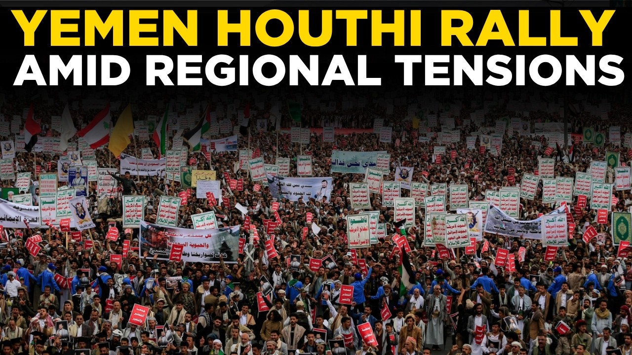YEMEN HOUTHI RALLY LIVE | Red Sea Blockade Declared! Armed Thousands Fill San...