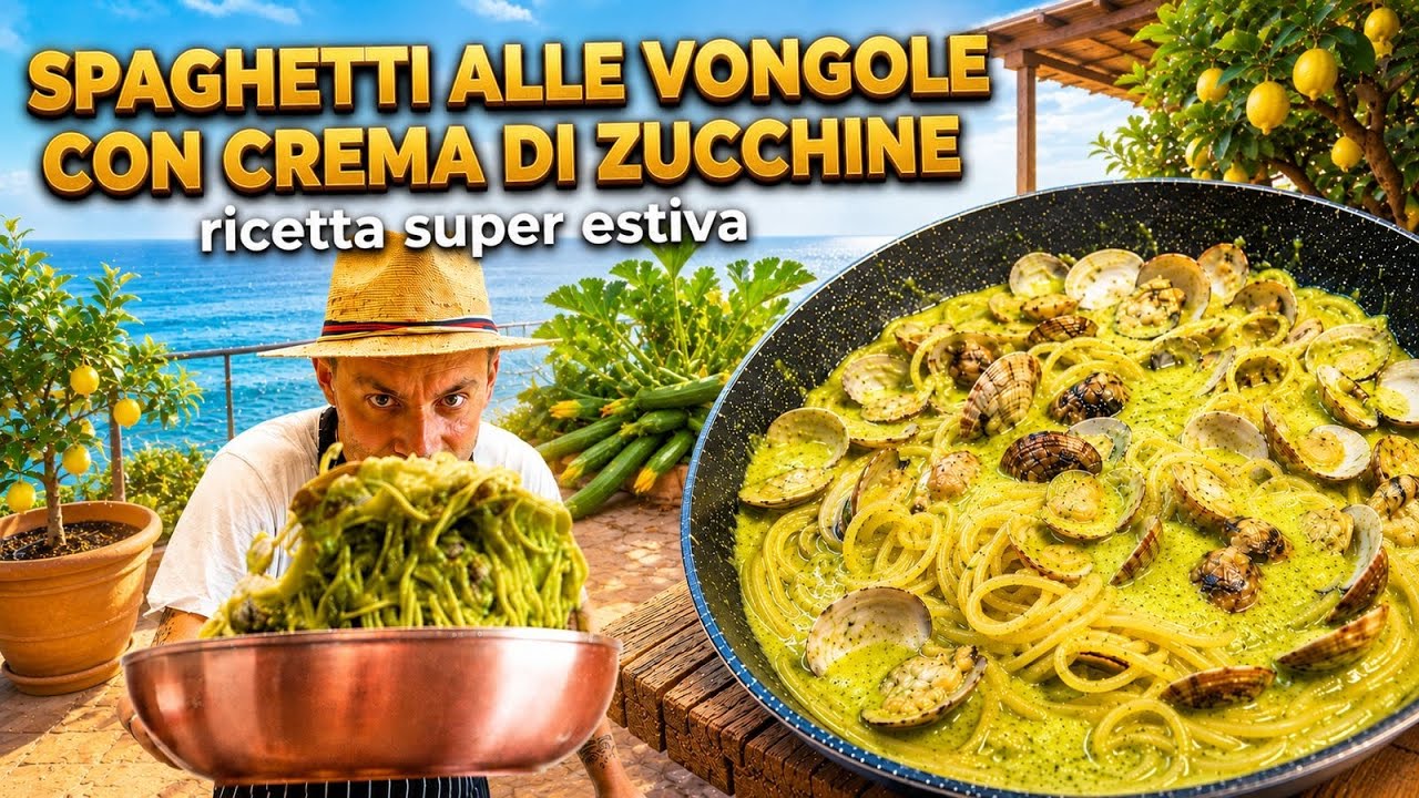 Spaghetti alle vongole e crema di zucchine ricetta incredibile da non perdere 