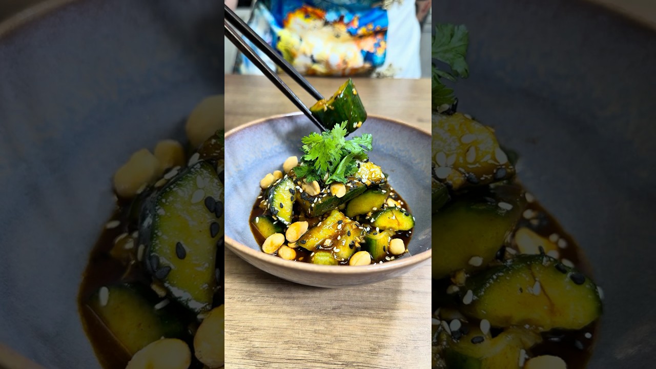 INSALATA di CETRIOLI all'ORIENTALE🥒🥢🌿 #Shorts