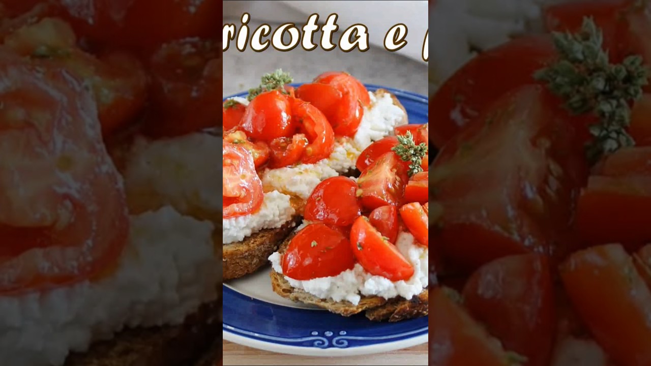 CROSTONI CIN RICOTTA E POMODORINI #crostini #ricotta #pomodorini