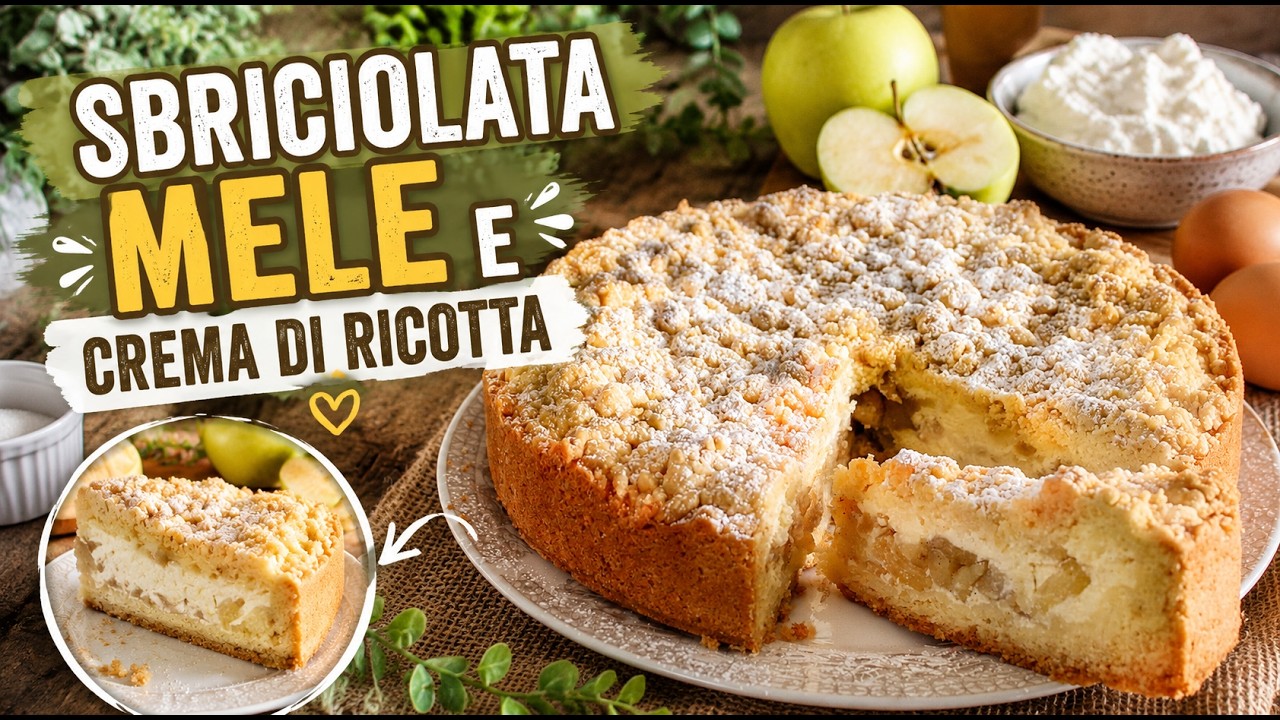 SBRICIOLATA di MELE e CREMA DI RICOTTA e formaggio- La cucina di Rita