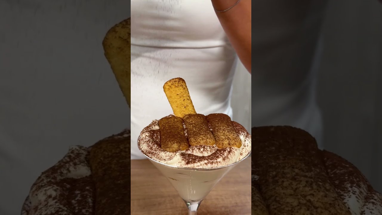 TIRAMISÙ con CREMA FREDDA al CAFFÈ in bicchiere🍸🥄 #adv #Shorts
