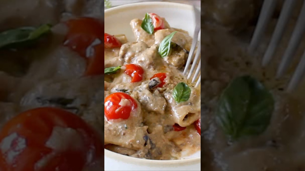 PACCHERI ALLA CREMA DI MELANZANE #paccheri #melanzane