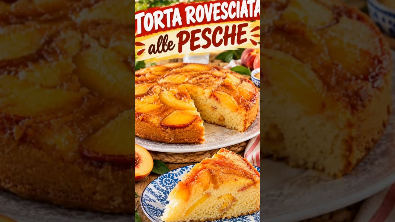 TORTA ROVESCIATA ALLE PESCHE 🍑🍑 #torta #pesche #tortarovesciata