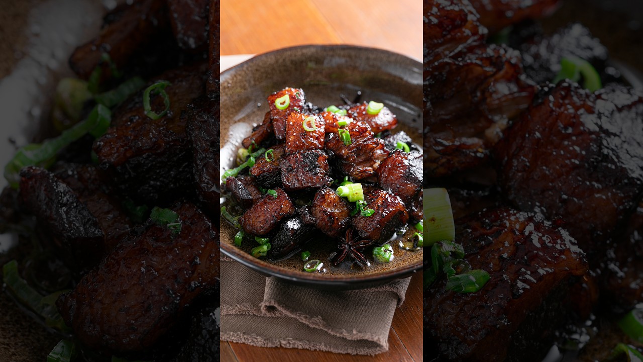 HONG SHAO ROU: pancetta brasata cinese tenerissima e glassata 🥢🔥😍 #Shorts