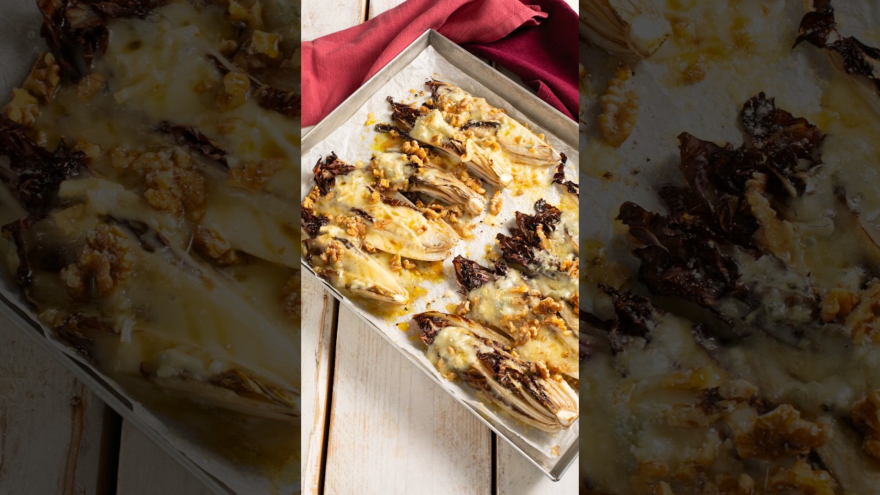 🍂💜 RADICCHIO e GORGONZOLA al FORNO - coppia top🧀🍯 #Shorts