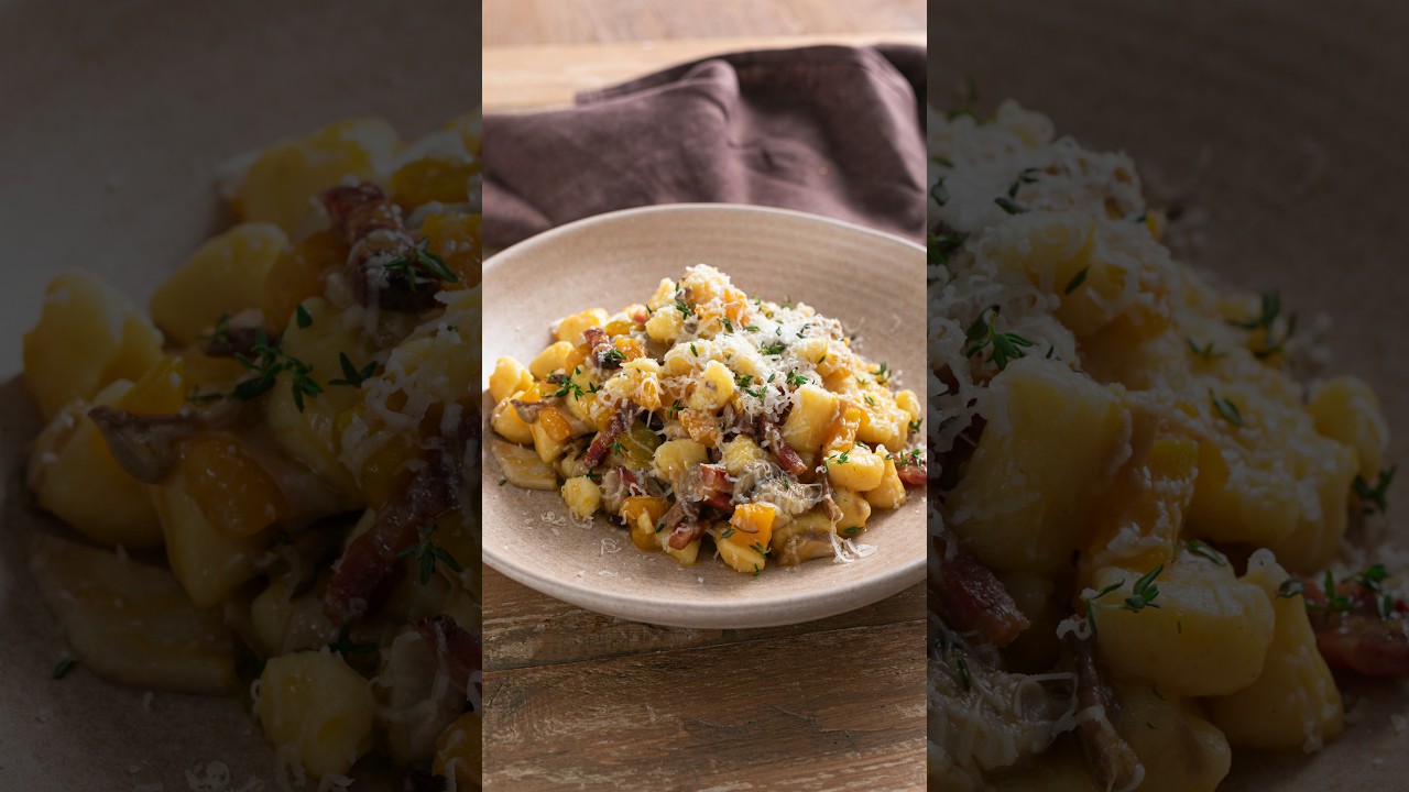 GNOCCHI con ZUCCA, PORCINI e PANCETTA 🍂🍄 Il primo autunnale che sa di domen...