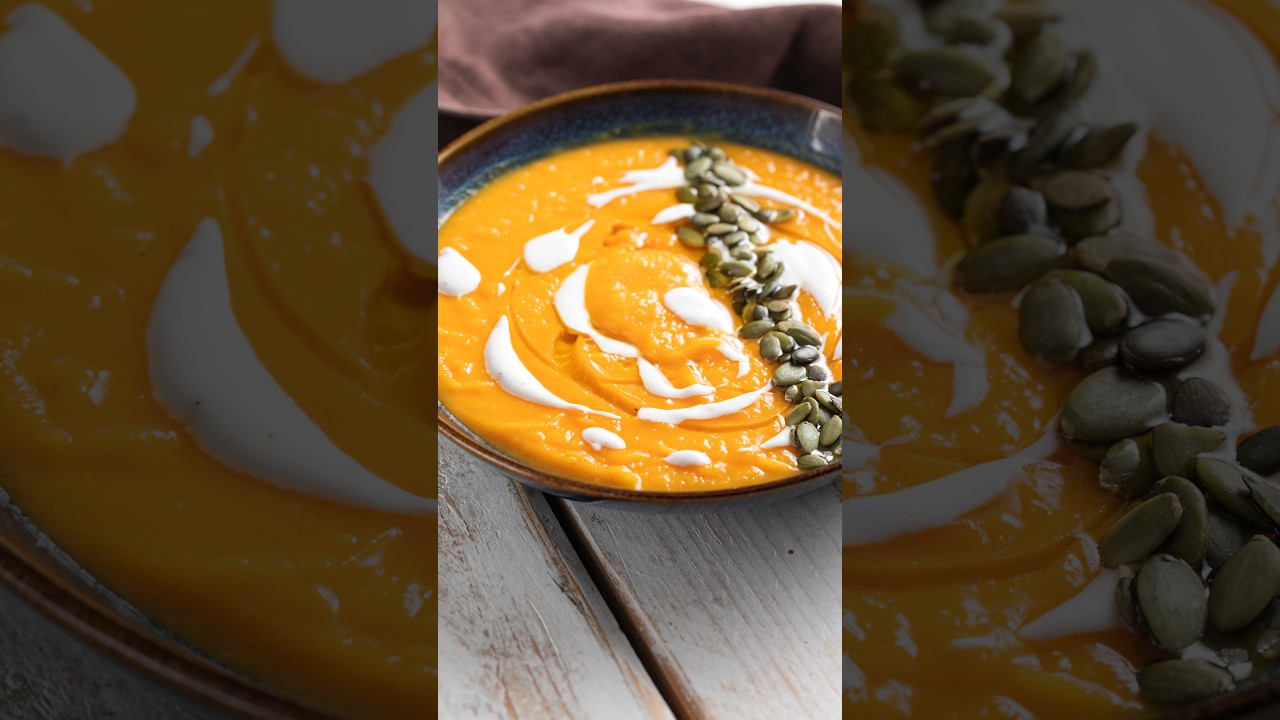 VELLUTATA DI ZUCCA E PATATE DOLCI 🎃🥣 CREMOSA e FACILISSIMA! #Shorts