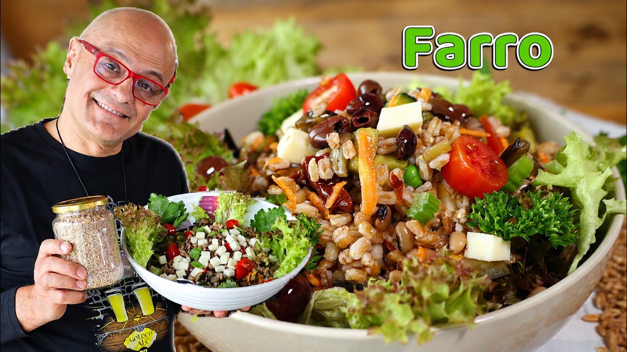 INSALATA di FARRO della SALUTE  ricetta di farro in insalata con verdure