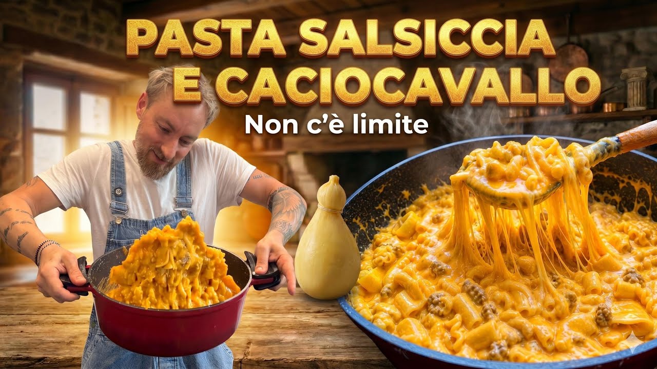 Pasta mista con salsiccia e CACIOCAVALLO filante da perdere la testa🤤
