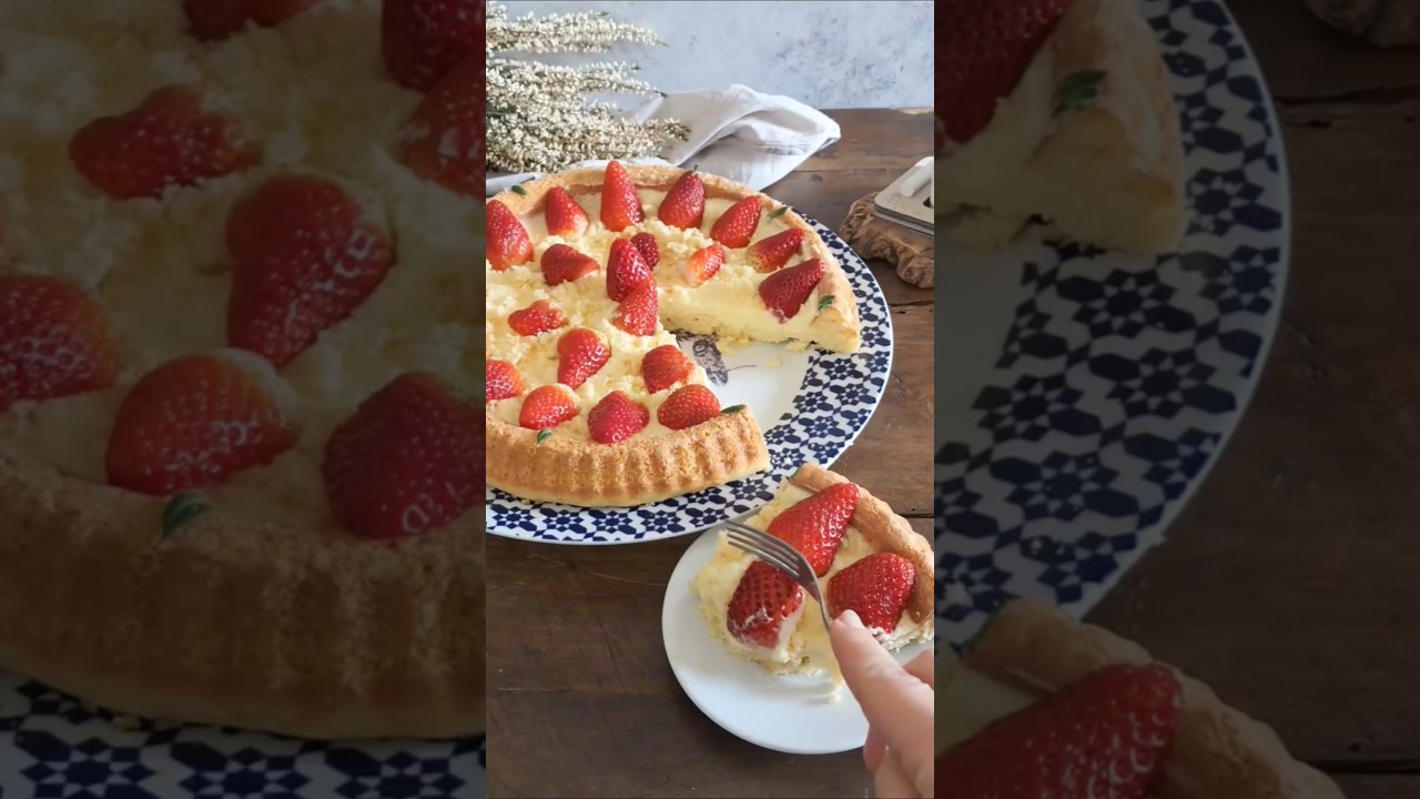 CROSTATA MIMOSA ALLE FRAGOLE 🍓 #crostata #mimosa #fragole