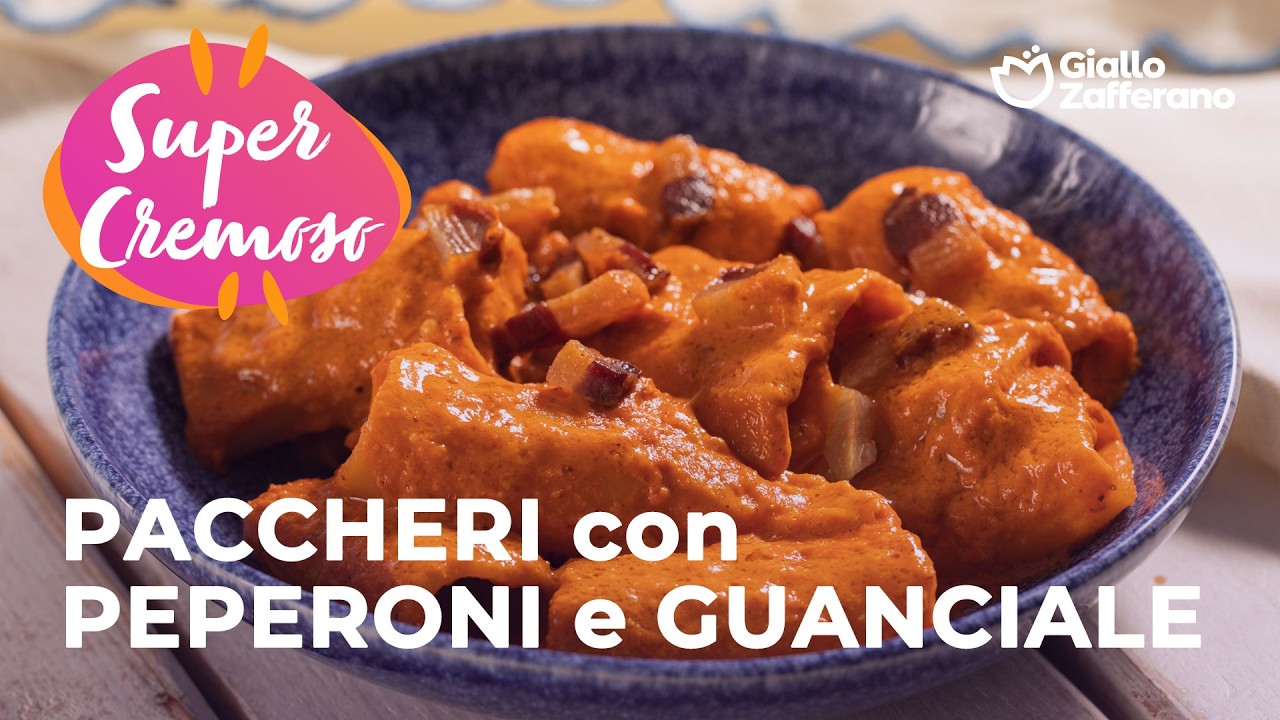 PACCHERI con CREMA di PEPERONI e GUANCIALE🔥❤️