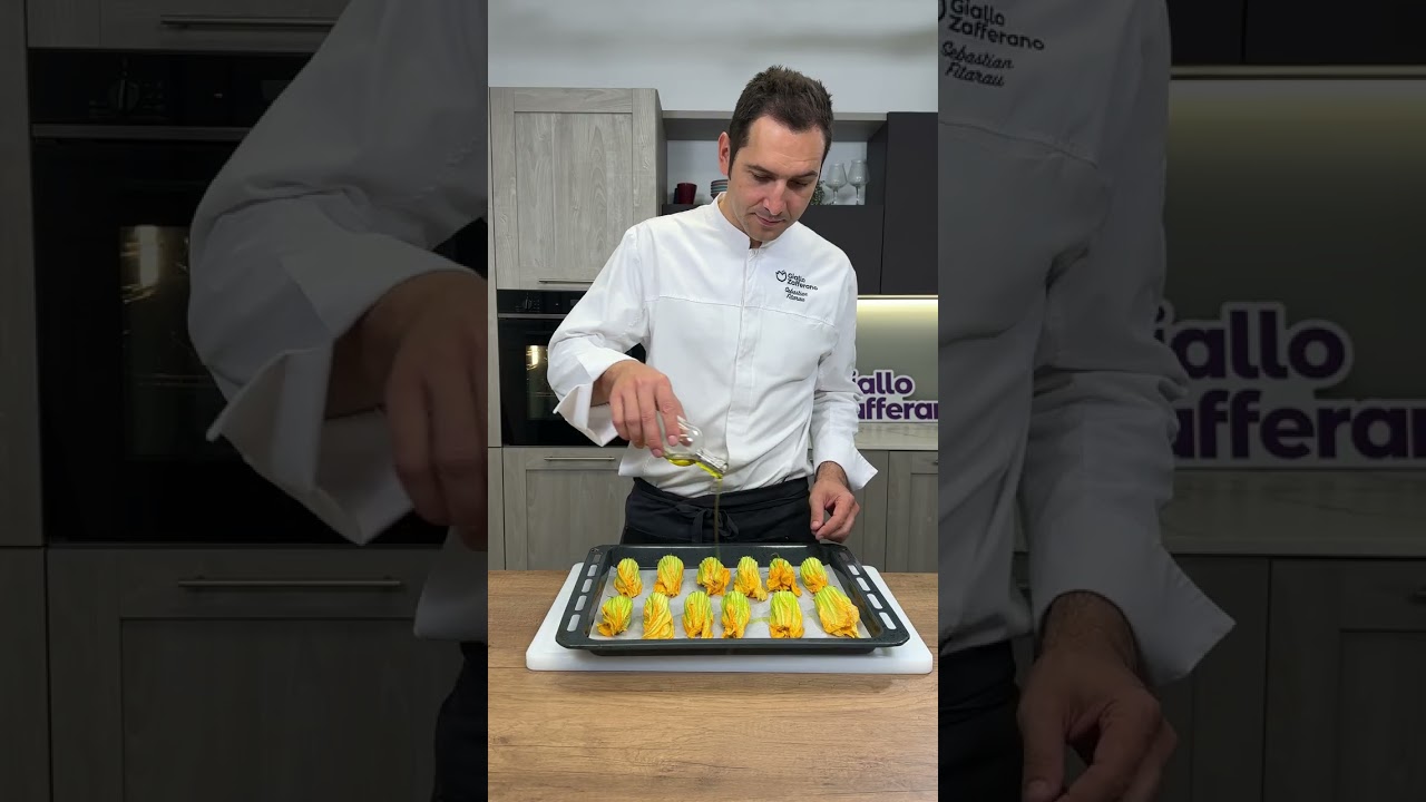 FIORI di ZUCCA RIPIENI al FORNO🌸 #Shorts