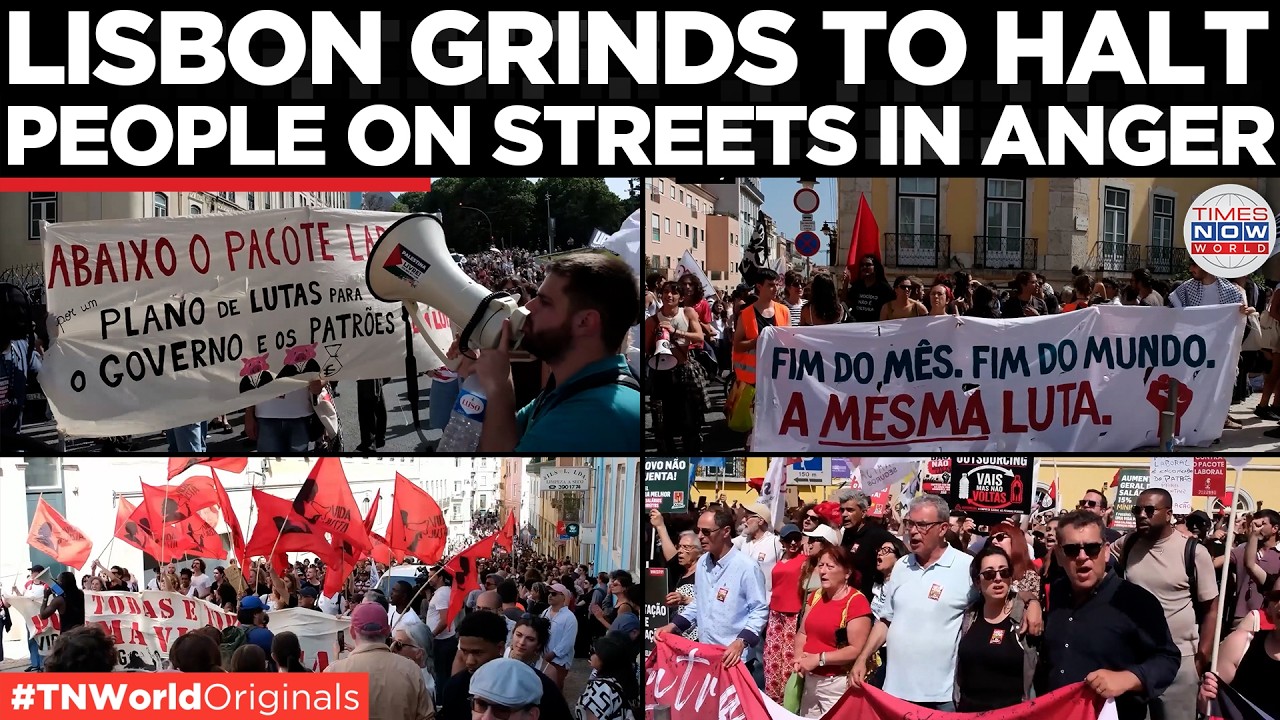 CHAOS IN PORTUGAL: Massive General Strike Halts Flights. Trains & Metro, Lisb...
