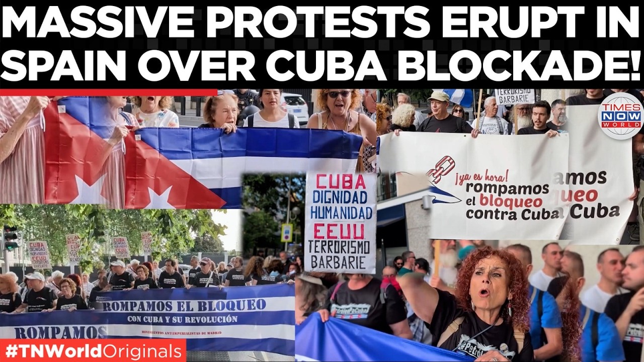 "Cuba Is Not Alone!" Protesters Rally Outside US Embassy In Madrid To Demand ...