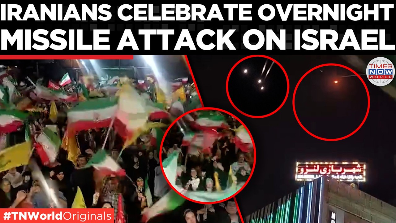 WATCH: Jubilant Crowds in Tehran celebrate Iran's Overnight Missile Barrage A...