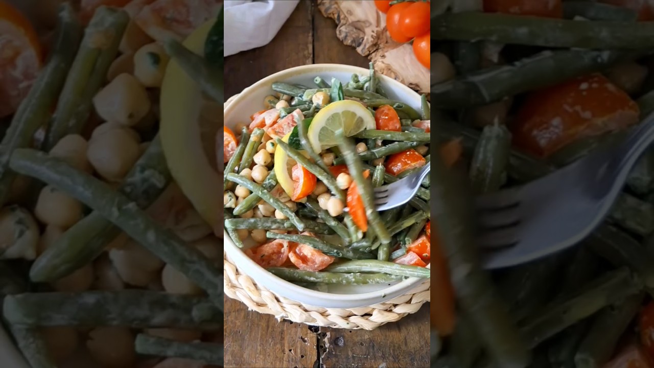 INSALATA DI FAGIOLINI, CECI E POMODORINI #insalata #fagiolini #light #lacucin...